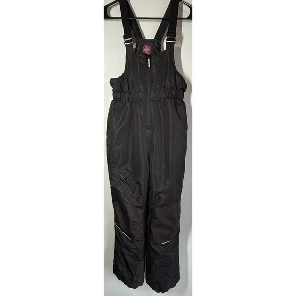 Swiss Tech Kids Snow Bib Black Sz Large (10/12) Adjustable Reinforced Knees EUC - Picture 1 of 13